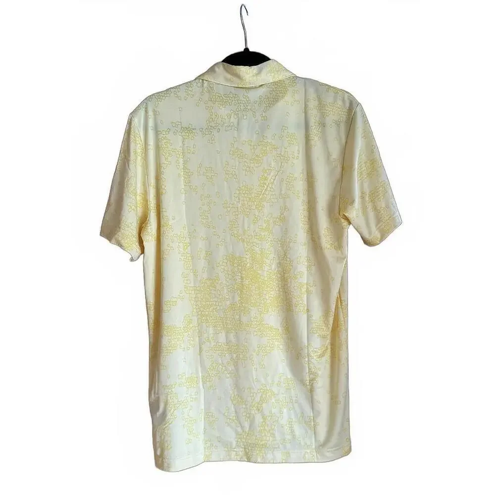 NWT Adidas Athletic Prisma Sport Golf Polo Shirt Yellow Size Small